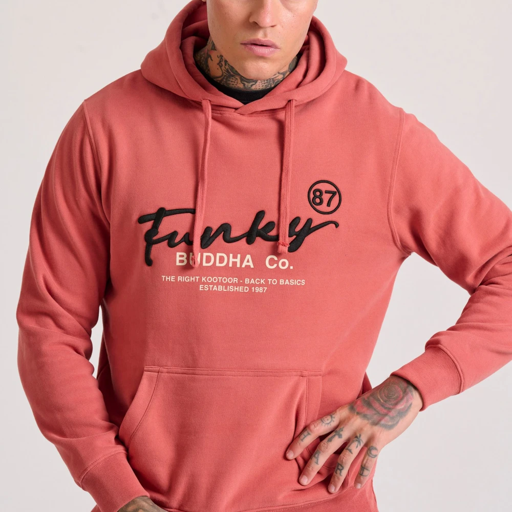 FUNKY BUDDHA Relaxed fit φούτερ με κέντημα στο στήθος