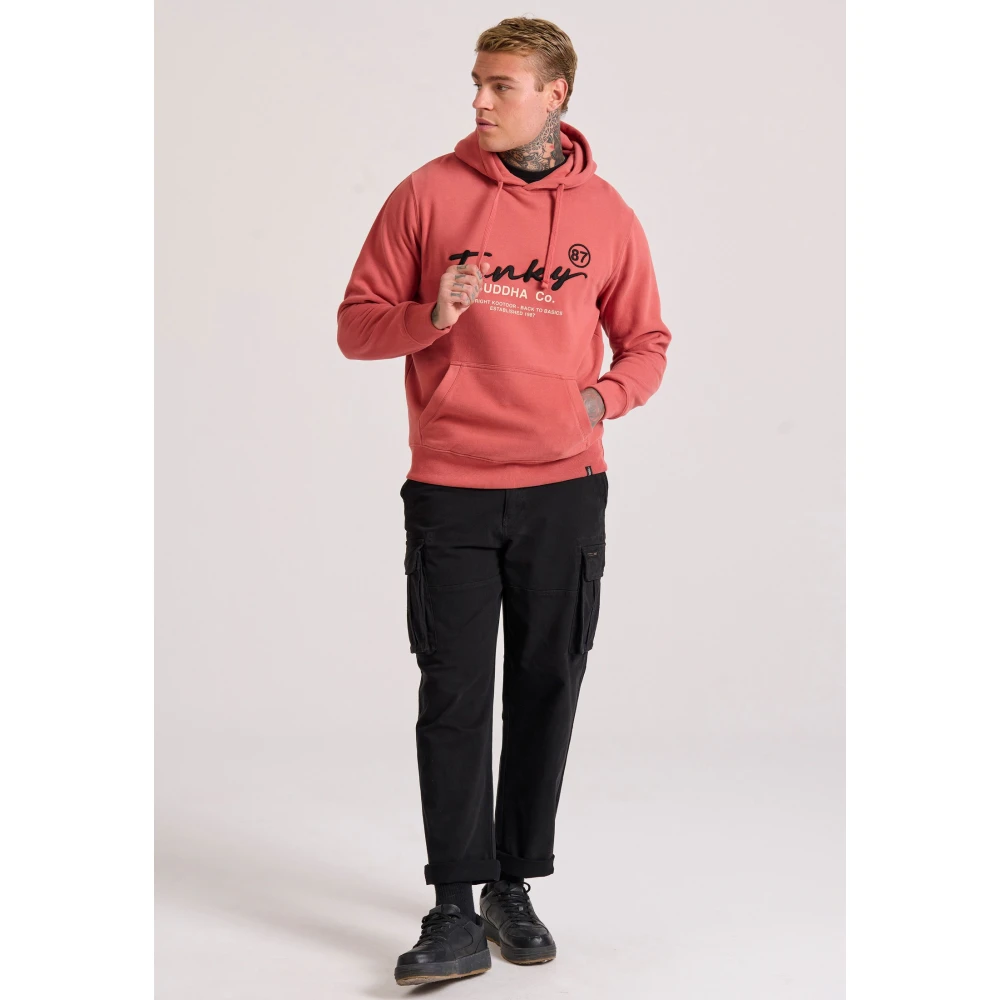 FUNKY BUDDHA Relaxed fit φούτερ με κέντημα στο στήθος