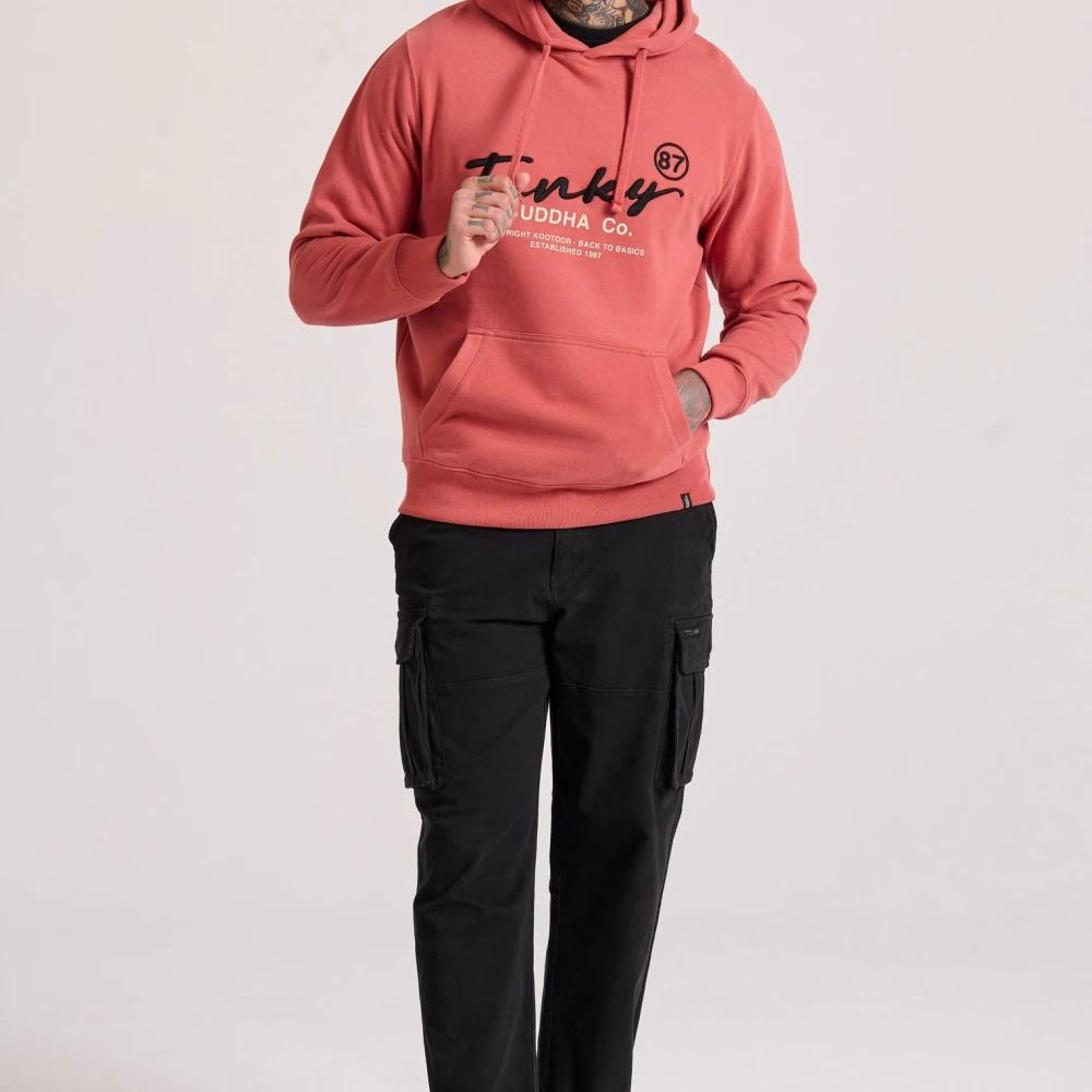 FUNKY BUDDHA Relaxed fit φούτερ με κέντημα στο στήθος