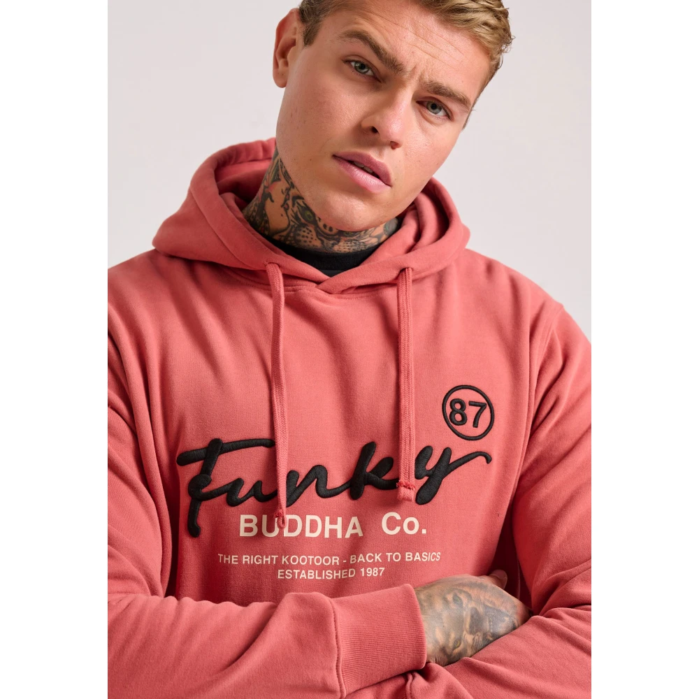 FUNKY BUDDHA Relaxed fit φούτερ με κέντημα στο στήθος