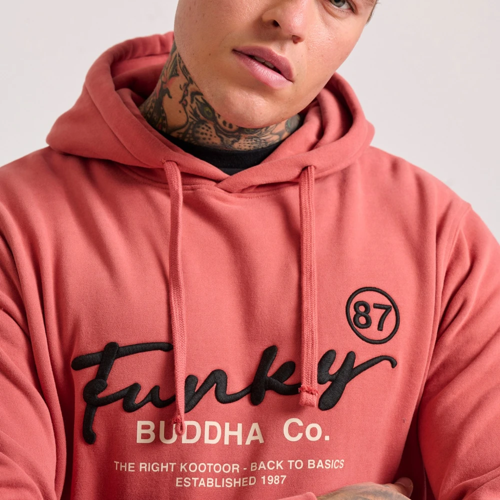 FUNKY BUDDHA Relaxed fit φούτερ με κέντημα στο στήθος
