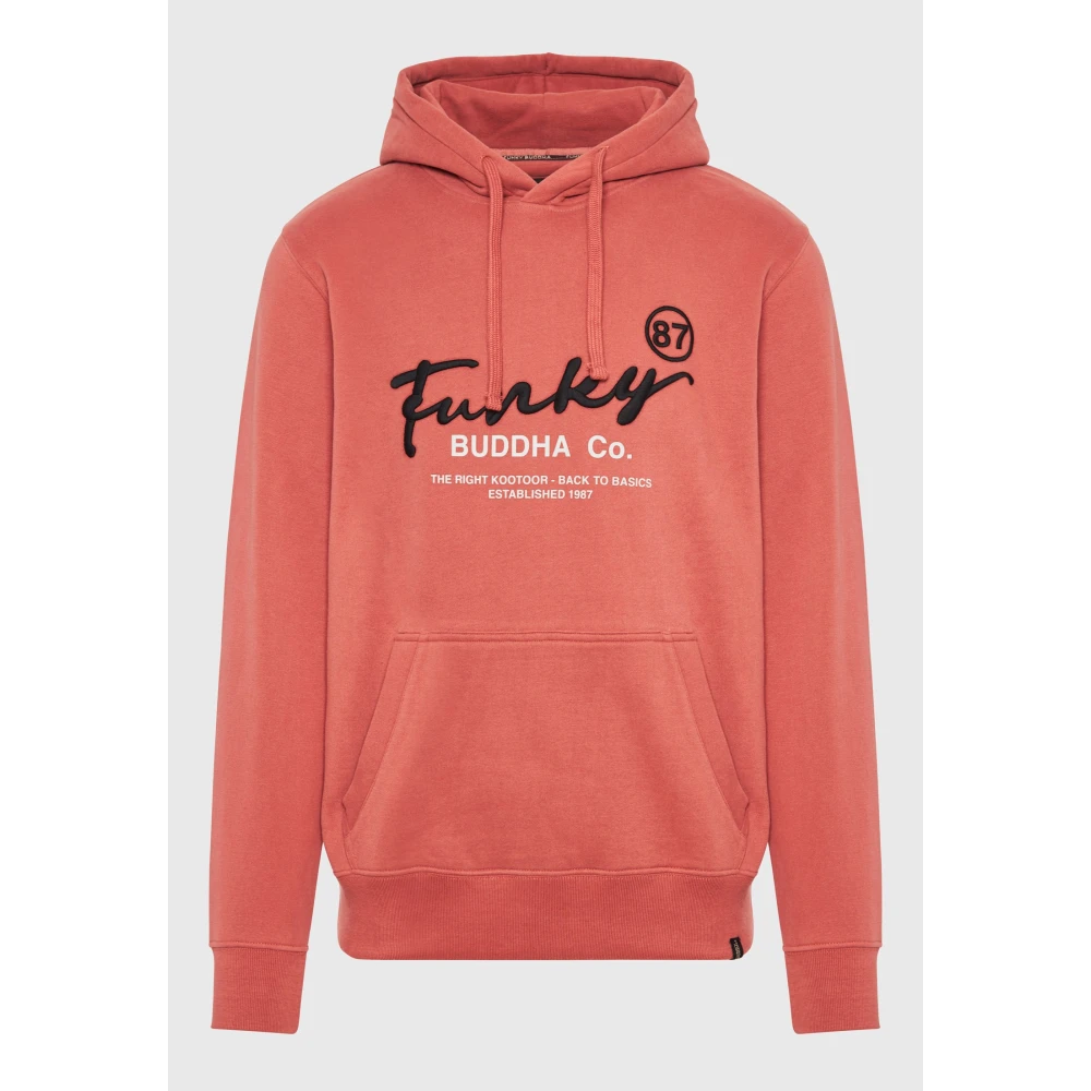 FUNKY BUDDHA Relaxed fit φούτερ με κέντημα στο στήθος