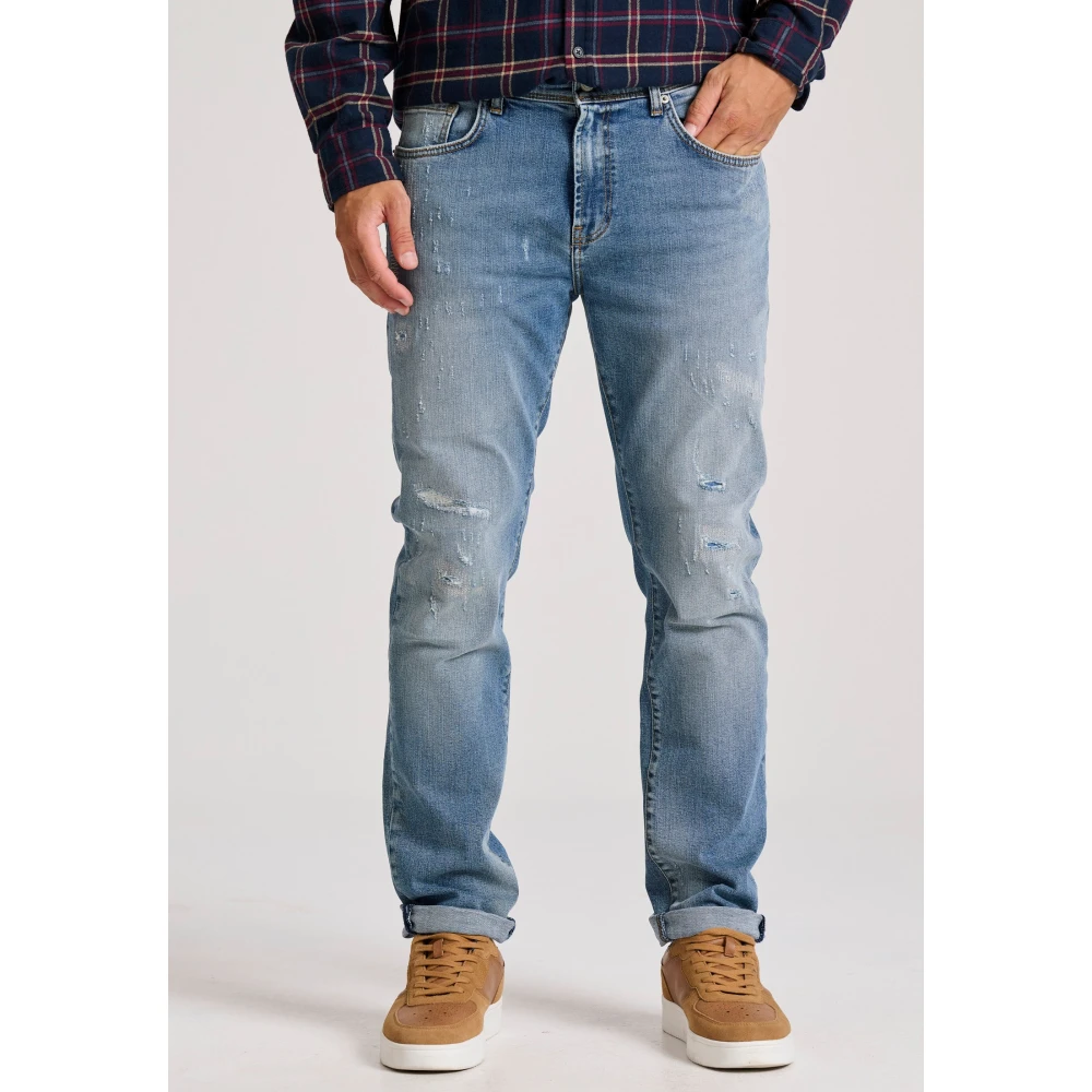 FUNKY BUDDHA Slim fit τζιν παντελόνι με φθορές - LTB x Funky Bu