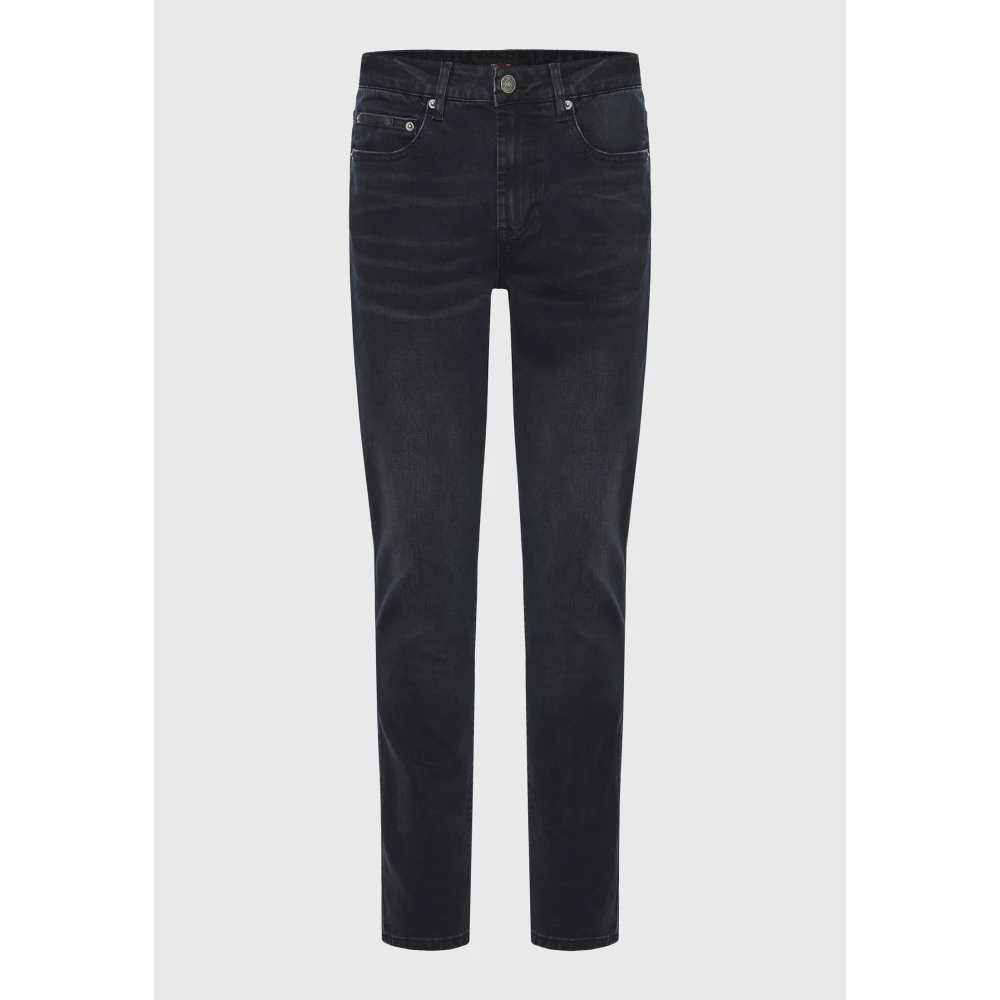 FUNKY BUDDHA Slim tapered fit τζιν παντελόνι με ελαφρύ ξεθώριασ