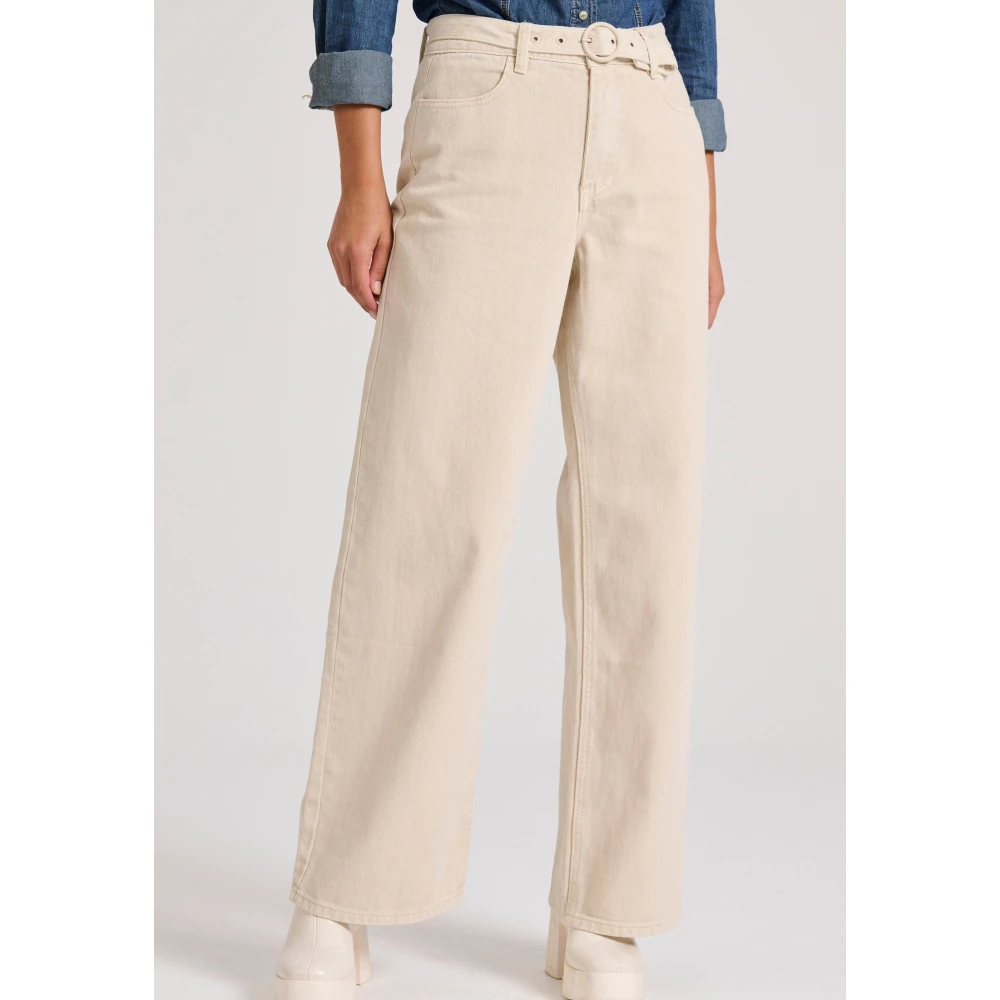 FUNKY BUDDHA Straight fit garment dyed τζιν παντελόνι με ζώνη