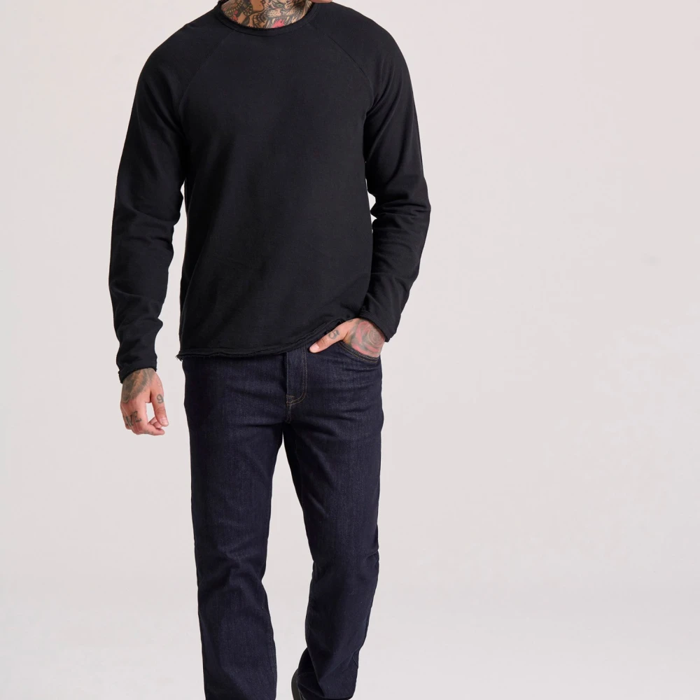 FUNKY BUDDHA Straight fit τζιν παντελόνι με whisker details