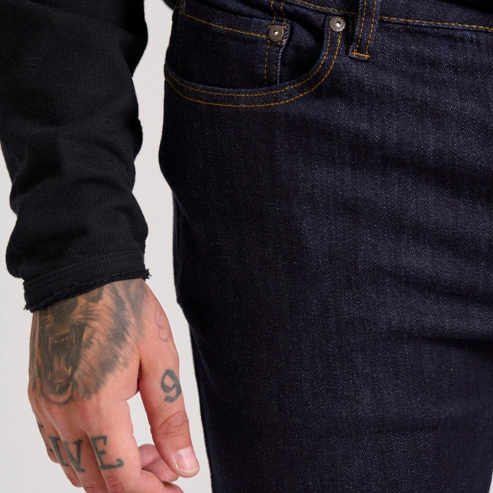 FUNKY BUDDHA Straight fit τζιν παντελόνι με whisker details