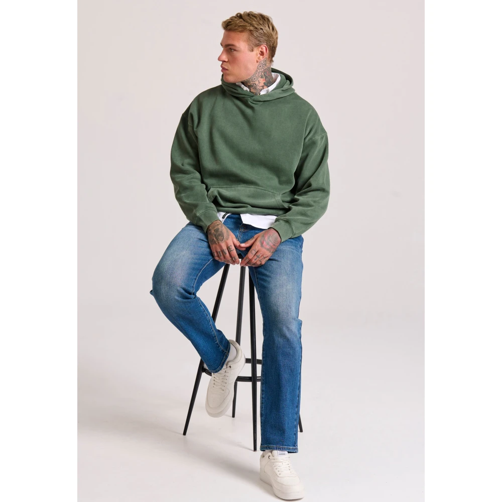 FUNKY BUDDHA Straight fit τζιν παντελόνι με whisker details