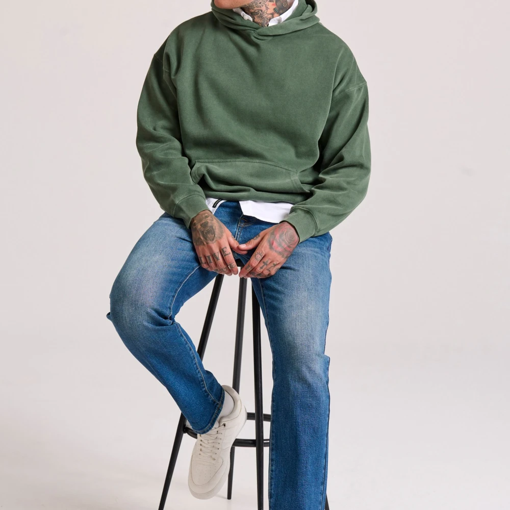 FUNKY BUDDHA Straight fit τζιν παντελόνι με whisker details