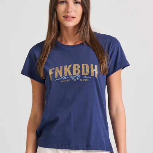 FUNKY BUDDHA T-shirt με branded τύπωμα στο στήθος