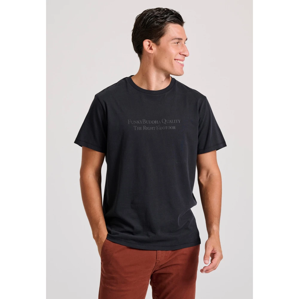 FUNKY BUDDHA T-shirt με branded τύπωμα στο στήθος