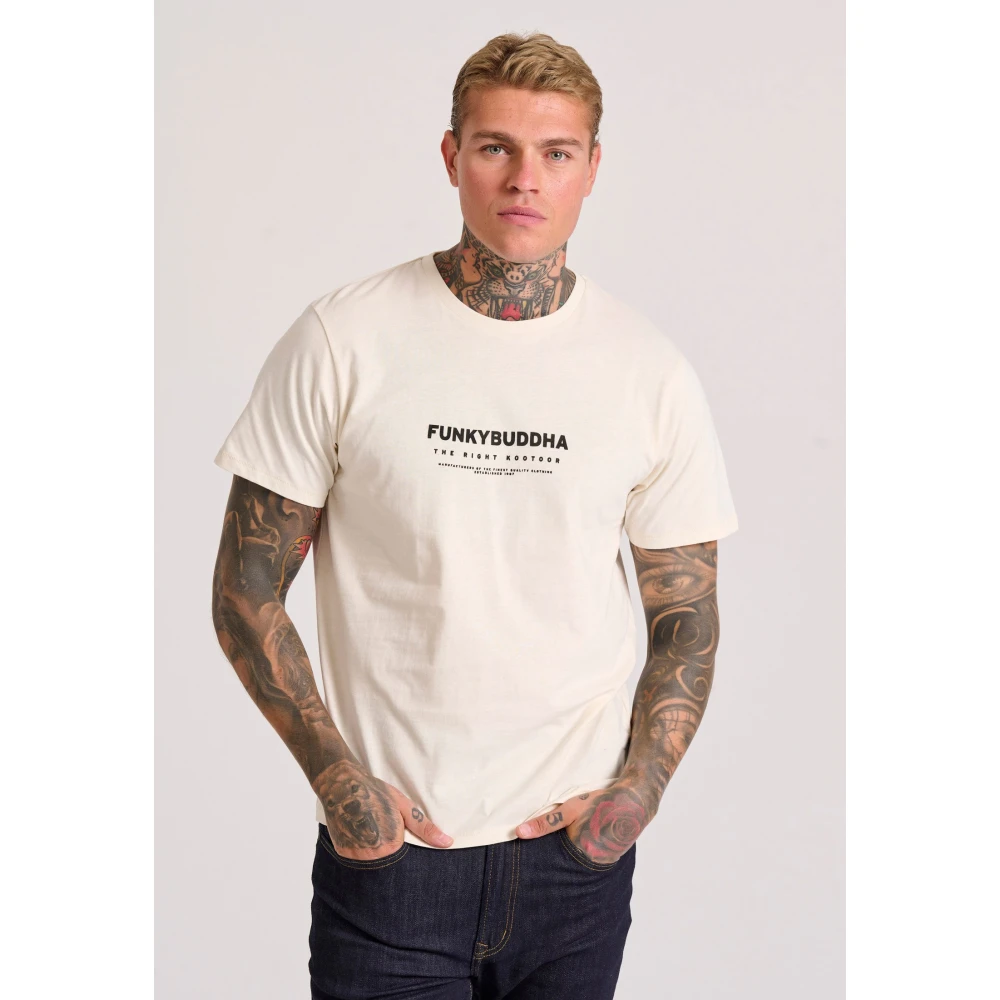 FUNKY BUDDHA T-shirt με flock artwork τύπωμα