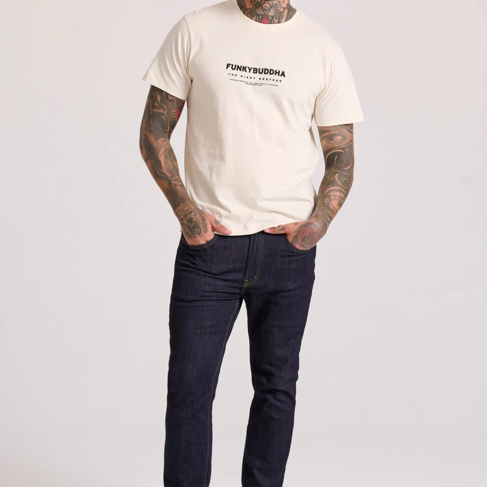 FUNKY BUDDHA T-shirt με flock artwork τύπωμα