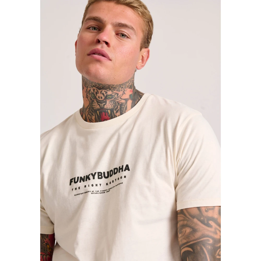 FUNKY BUDDHA T-shirt με flock artwork τύπωμα