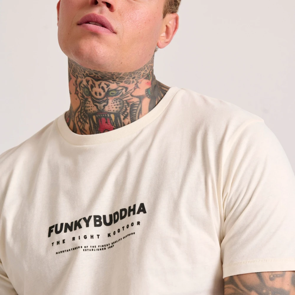 FUNKY BUDDHA T-shirt με flock artwork τύπωμα