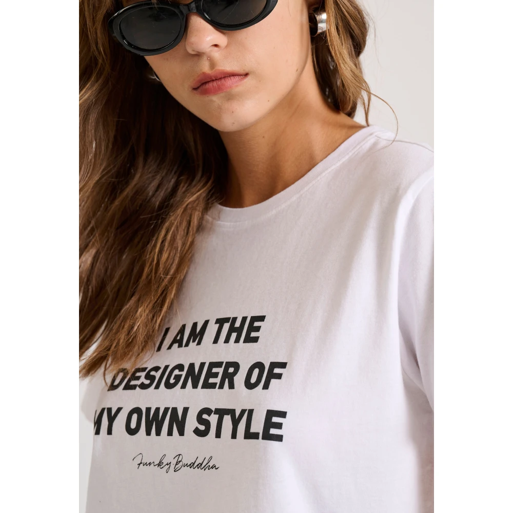 FUNKY BUDDHA T-shirt με text artwork τύπωμα στο στήθος