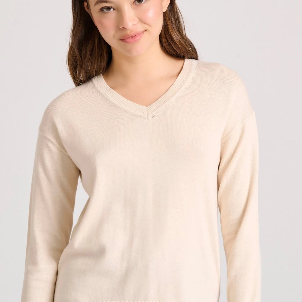 FUNKY BUDDHA V-neck πλεκτή μπλούζα με βισκόζη