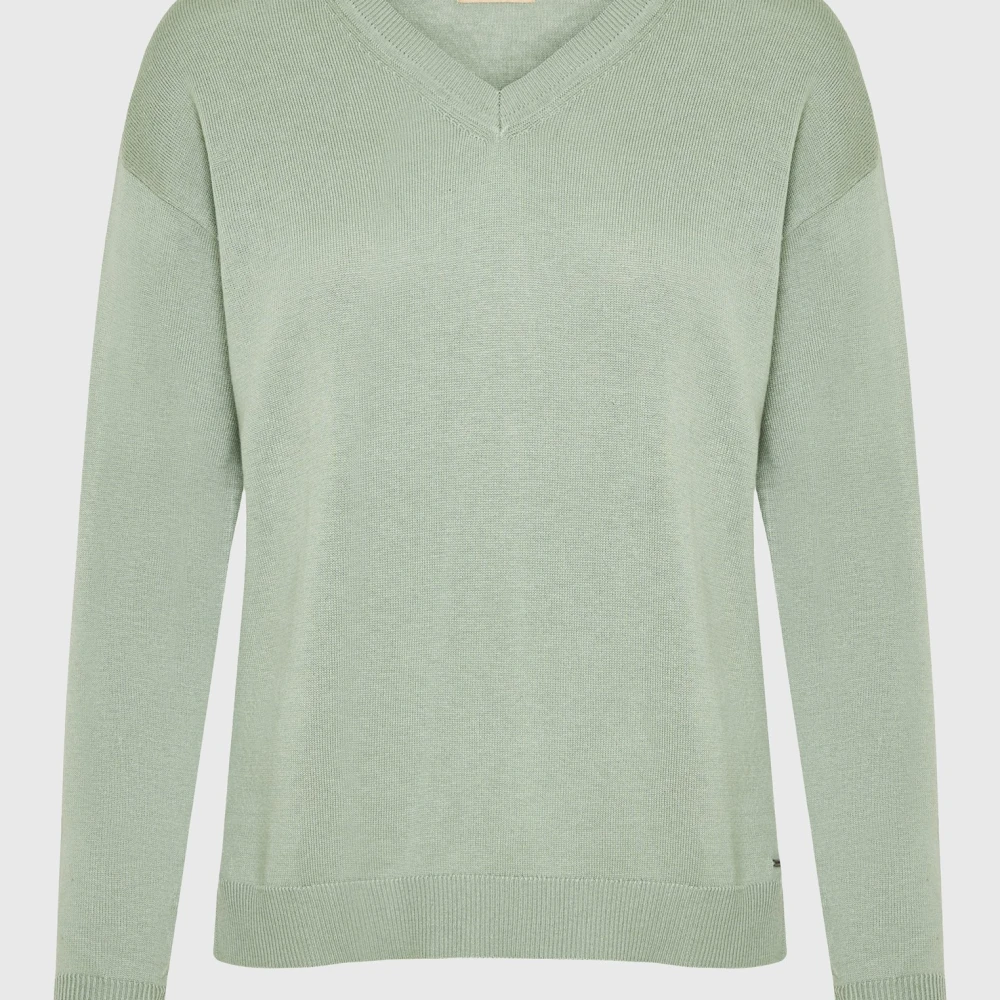 FUNKY BUDDHA V-neck πλεκτή μπλούζα με βισκόζη