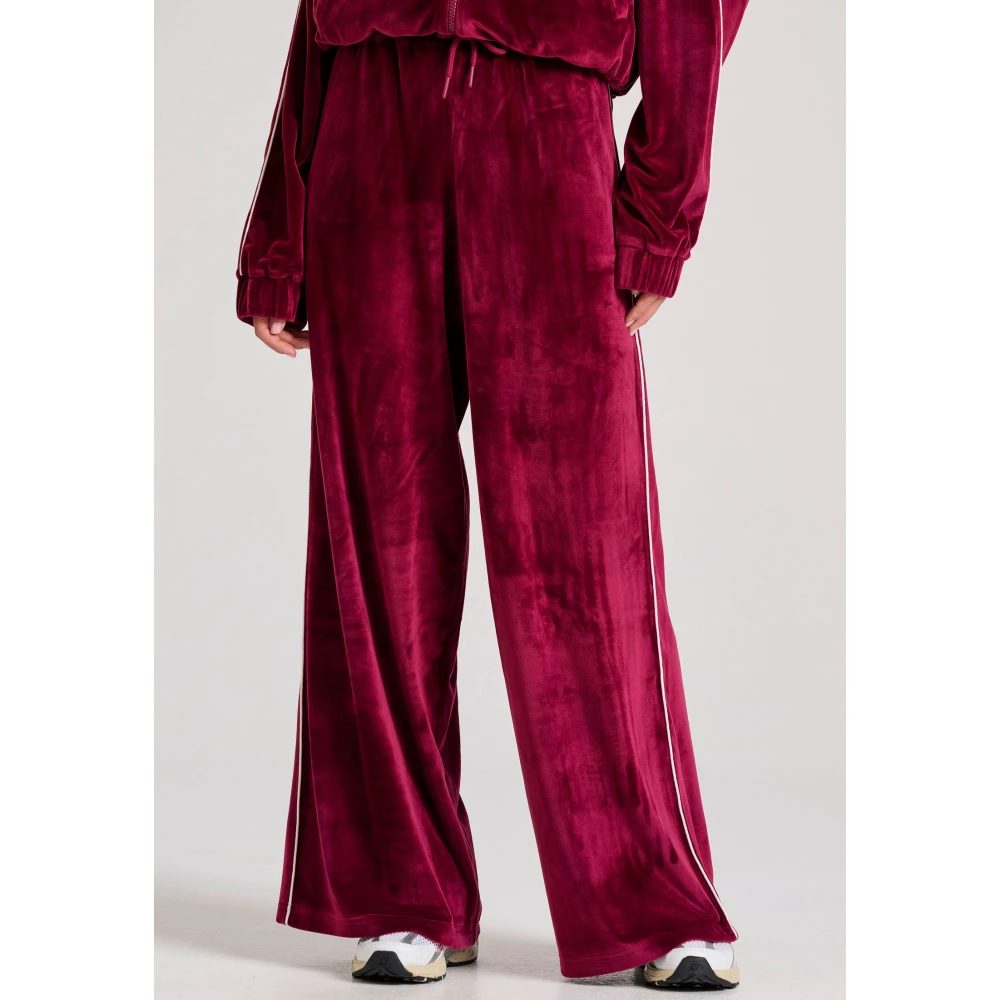 FUNKY BUDDHA Wide leg fit βελουτέ παντελόνι φόρμας