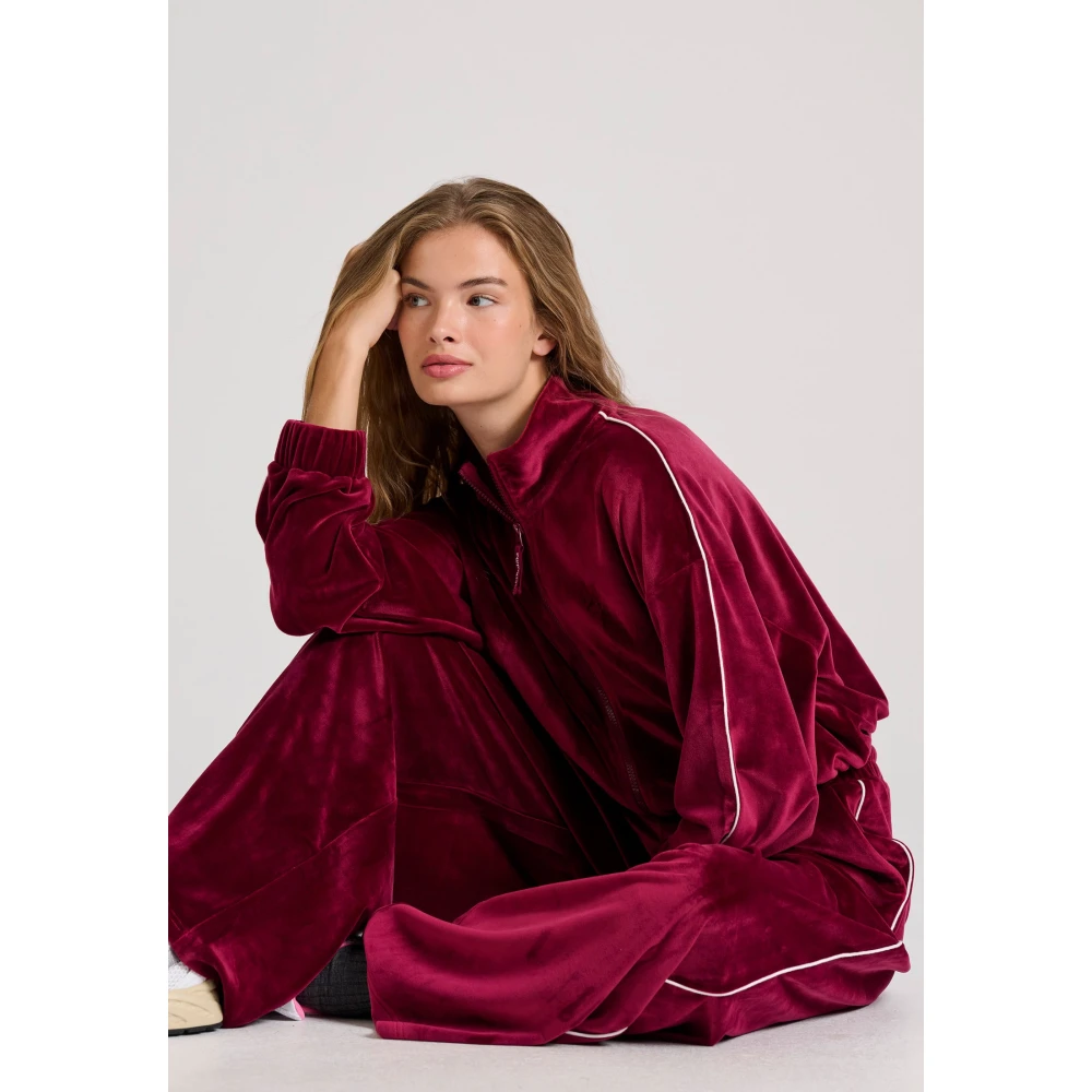 FUNKY BUDDHA Wide leg fit βελουτέ παντελόνι φόρμας