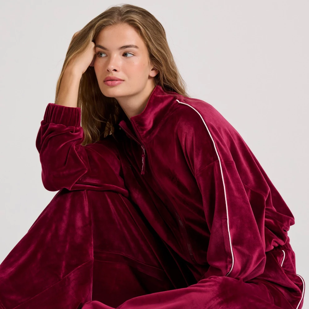 FUNKY BUDDHA Wide leg fit βελουτέ παντελόνι φόρμας