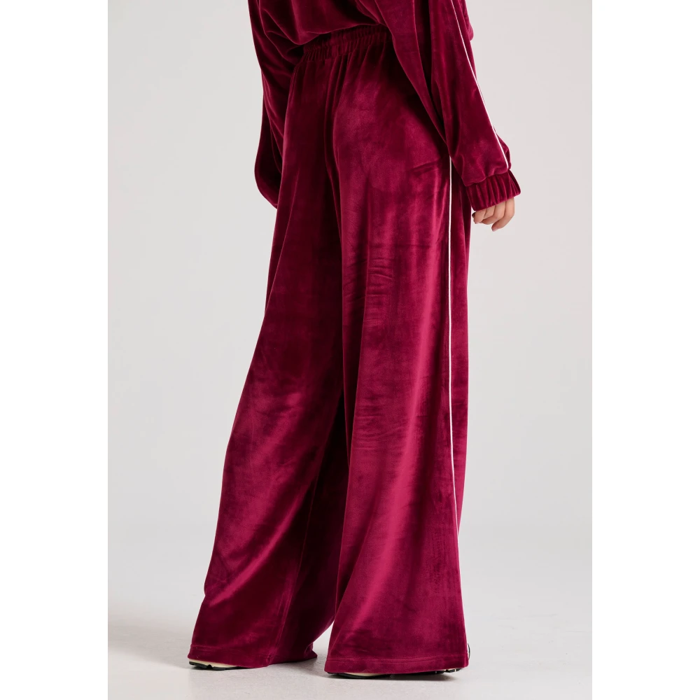 FUNKY BUDDHA Wide leg fit βελουτέ παντελόνι φόρμας