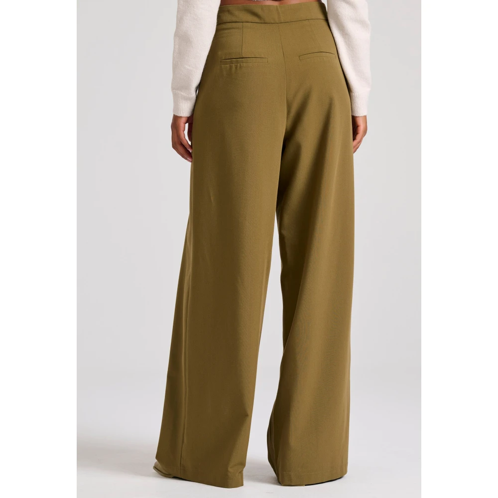 FUNKY BUDDHA Wide leg fit παντελόνα με μονή πιέτα