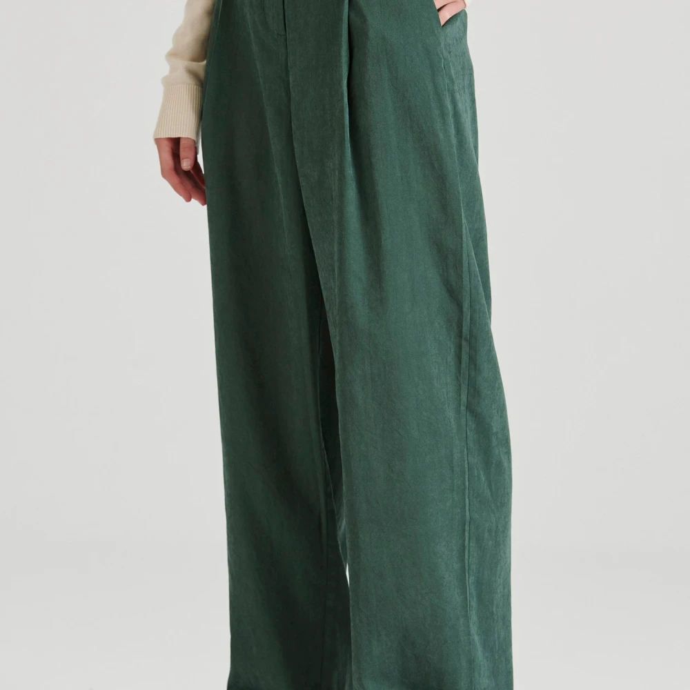 FUNKY BUDDHA Wide leg fit παντελόνι με μονή πιέτα στη μέση