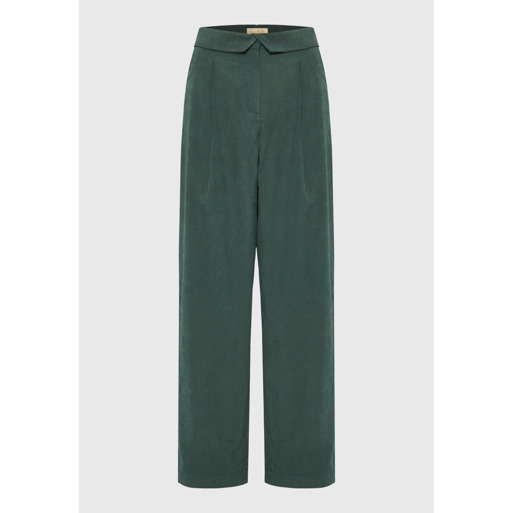 FUNKY BUDDHA Wide leg fit παντελόνι με μονή πιέτα στη μέση