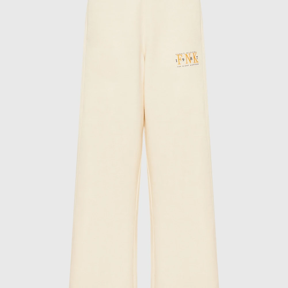 FUNKY BUDDHA Wide leg fit παντελόνι φόρμας με branded κέντημα