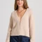 FUNKY BUDDHA Wool blend πλεκτή ζακέτα με διακοσμητικό κουμπί