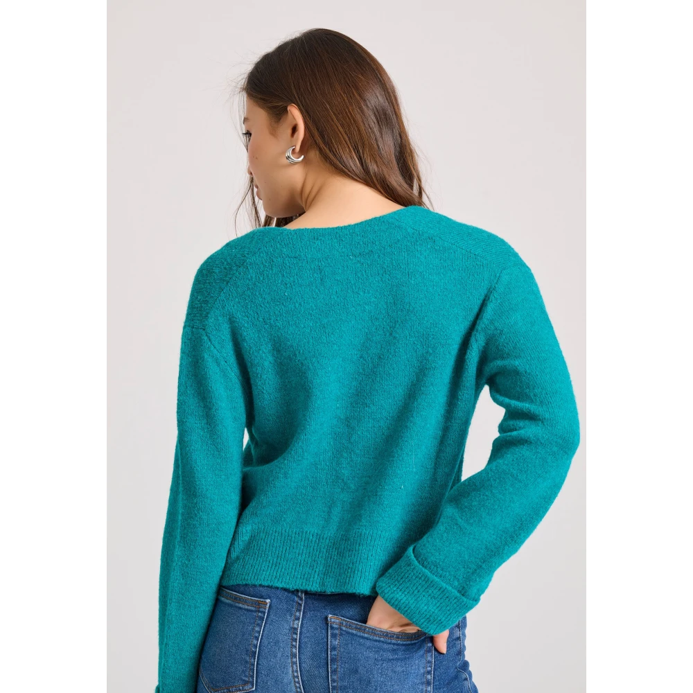 FUNKY BUDDHA Wool blend πλεκτή ζακέτα με διακοσμητικό κουμπί