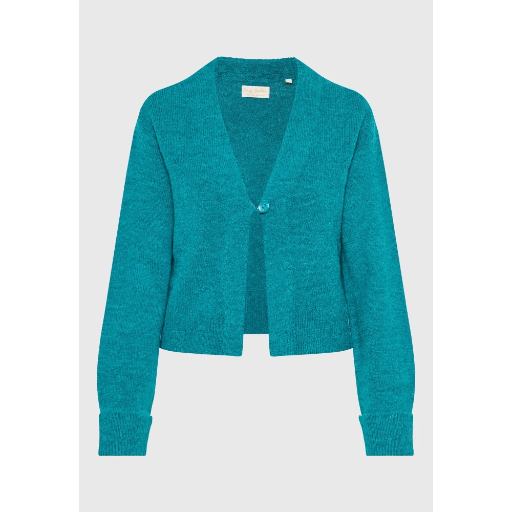 FUNKY BUDDHA Wool blend πλεκτή ζακέτα με διακοσμητικό κουμπί