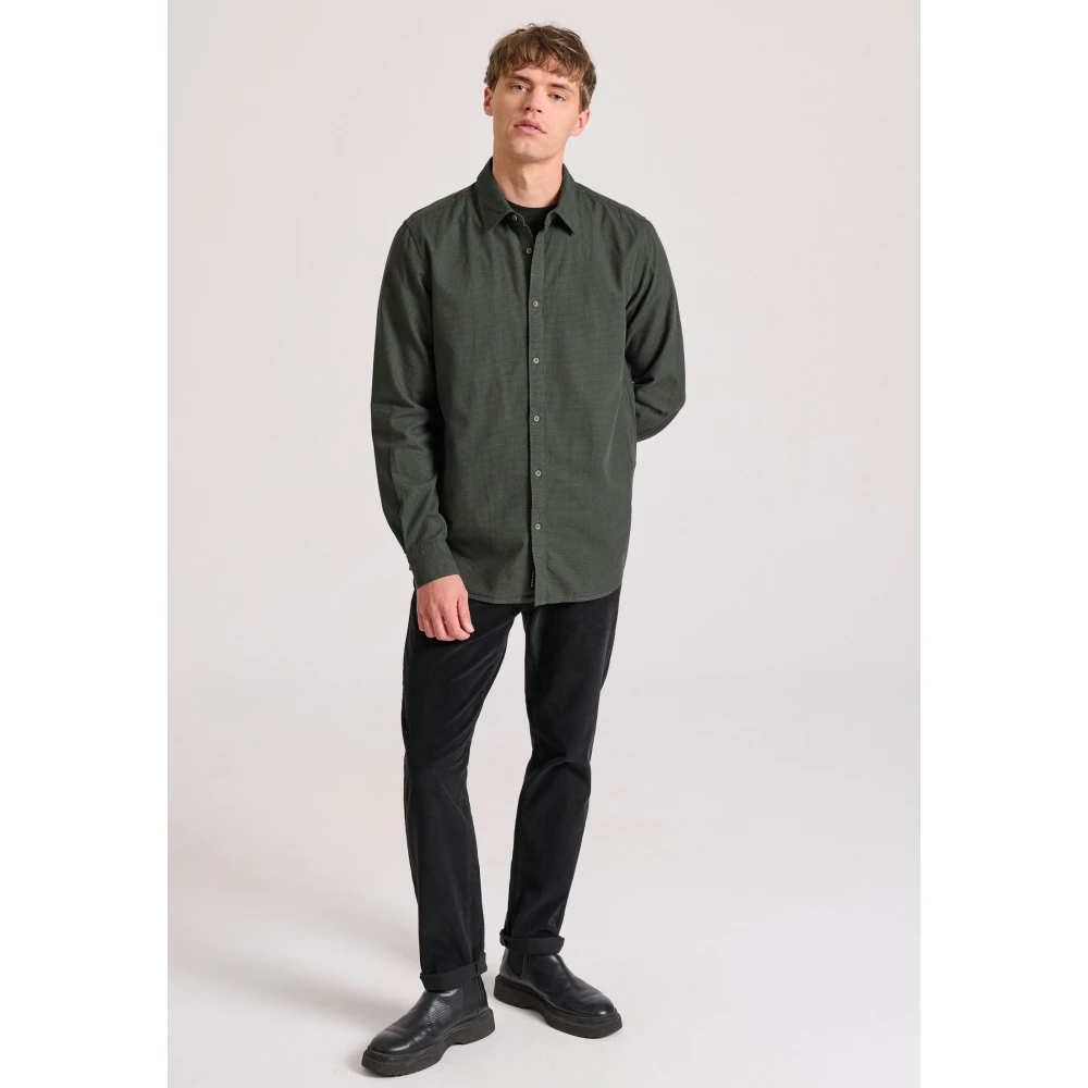 FUNKY BUDDHA Yarn dyed πουκάμισο με micro-checked pattern