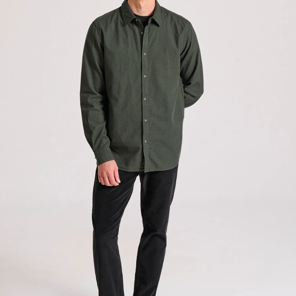 FUNKY BUDDHA Yarn dyed πουκάμισο με micro-checked pattern