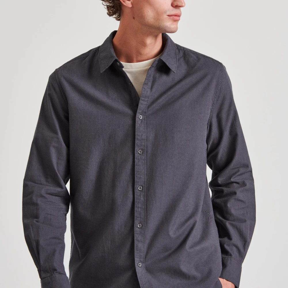 FUNKY BUDDHA Yarn dyed πουκάμισο με micro-checked pattern