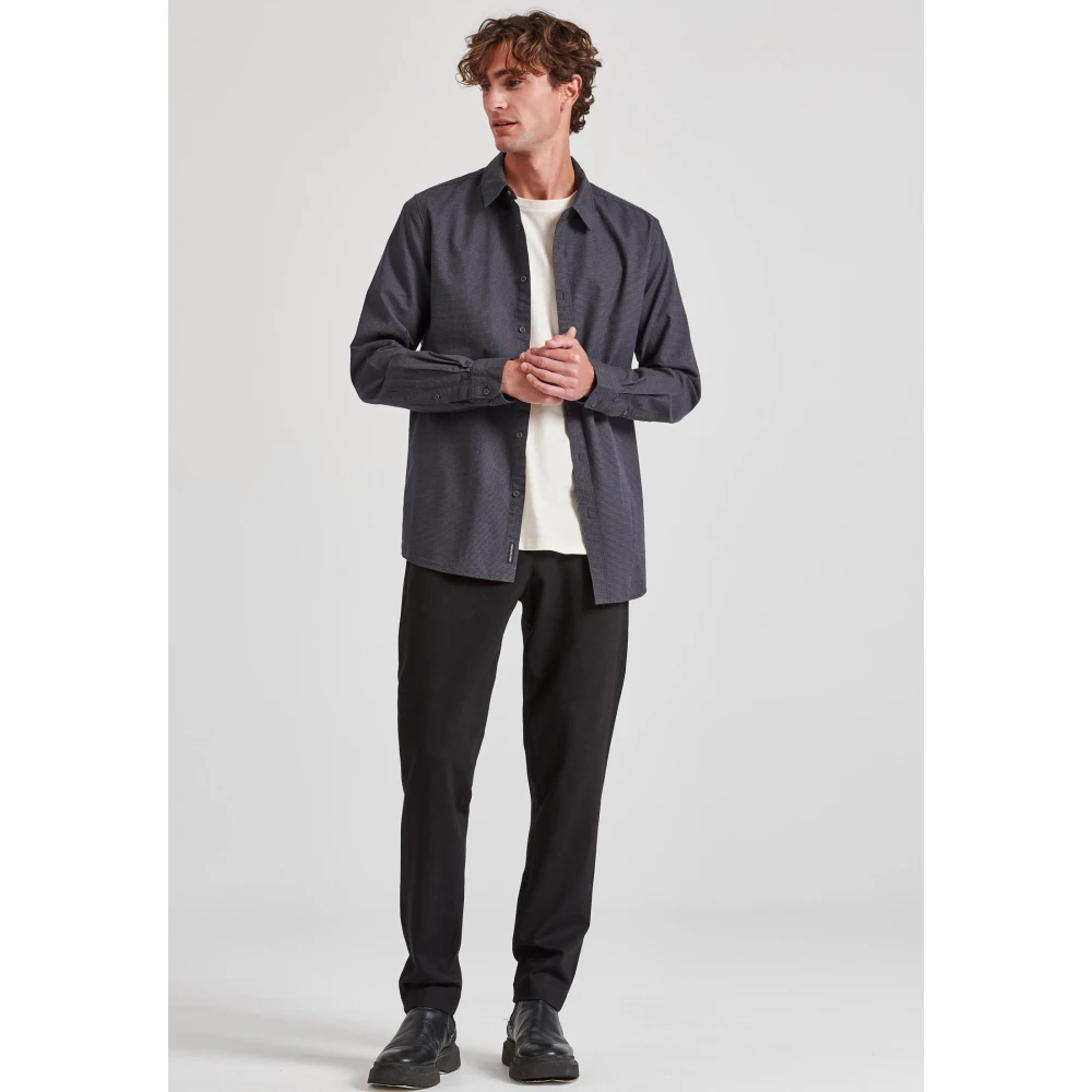 FUNKY BUDDHA Yarn dyed πουκάμισο με micro-checked pattern