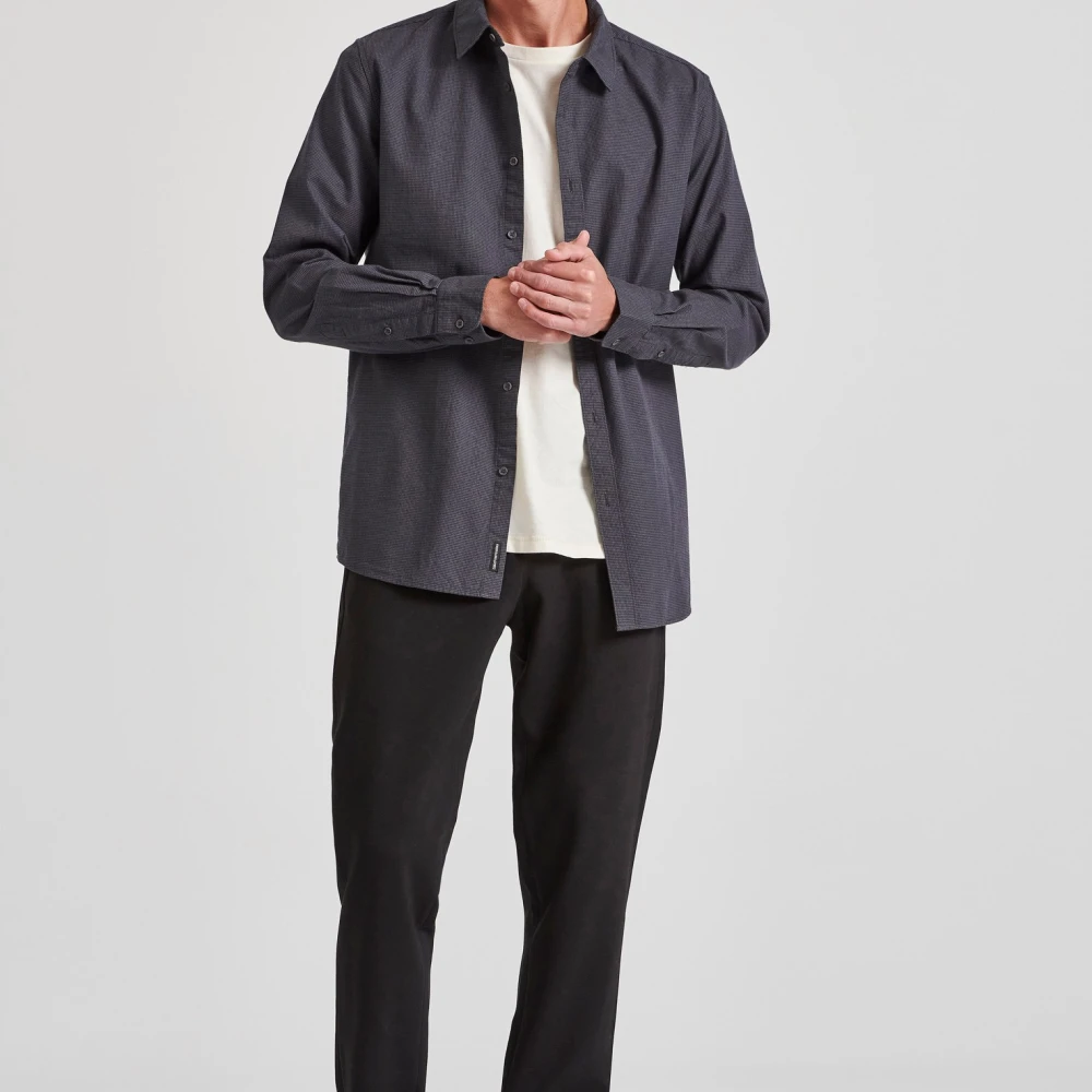 FUNKY BUDDHA Yarn dyed πουκάμισο με micro-checked pattern