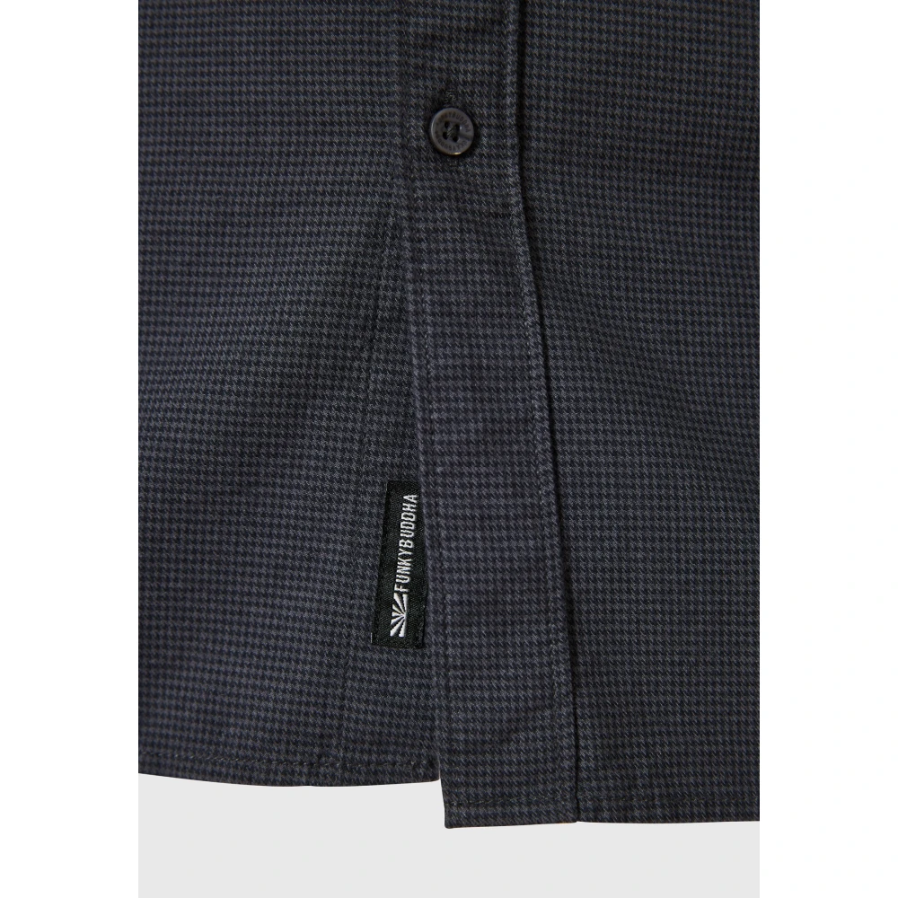 FUNKY BUDDHA Yarn dyed πουκάμισο με micro-checked pattern