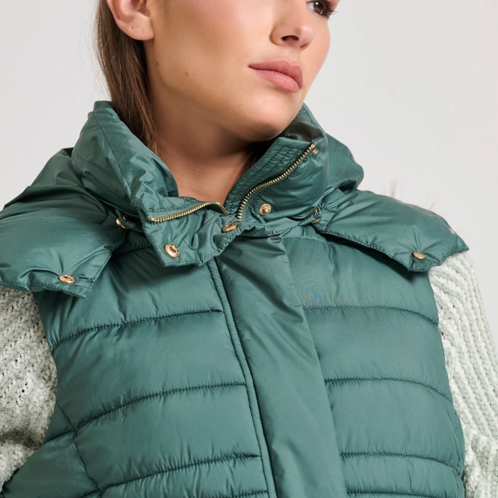 FUNKY BUDDHA Αμάνικο καπιτονέ puffer μπουφάν με αποσπώμενη γούν