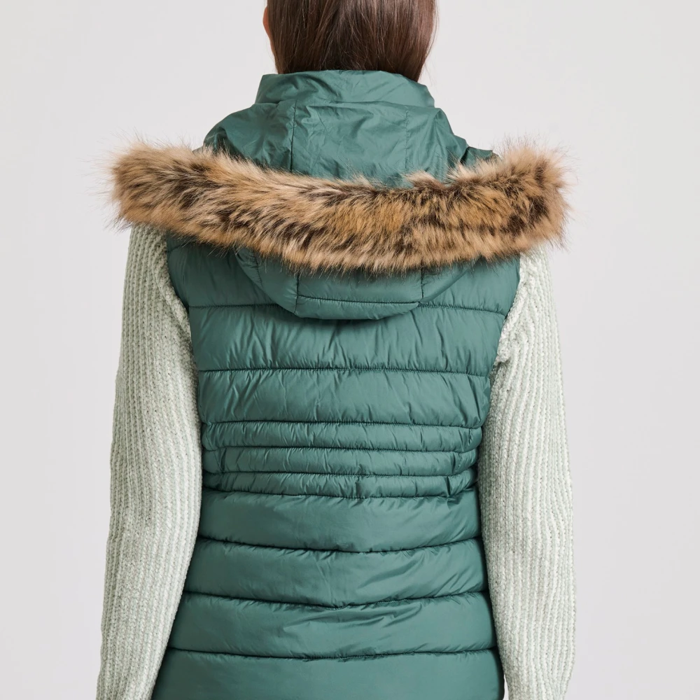 FUNKY BUDDHA Αμάνικο καπιτονέ puffer μπουφάν με αποσπώμενη γούν