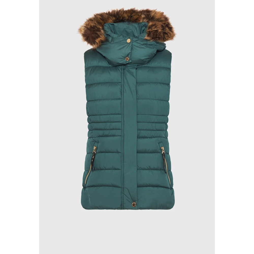 FUNKY BUDDHA Αμάνικο καπιτονέ puffer μπουφάν με αποσπώμενη γούν