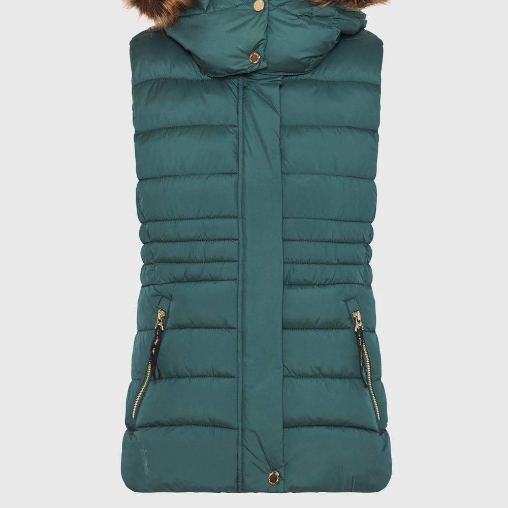 FUNKY BUDDHA Αμάνικο καπιτονέ puffer μπουφάν με αποσπώμενη γούν