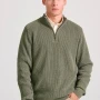 FUNKY BUDDHA Ανδρική casual half-zip πλεκτή μπλούζα