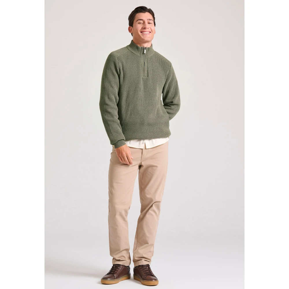 FUNKY BUDDHA Ανδρική casual half-zip πλεκτή μπλούζα