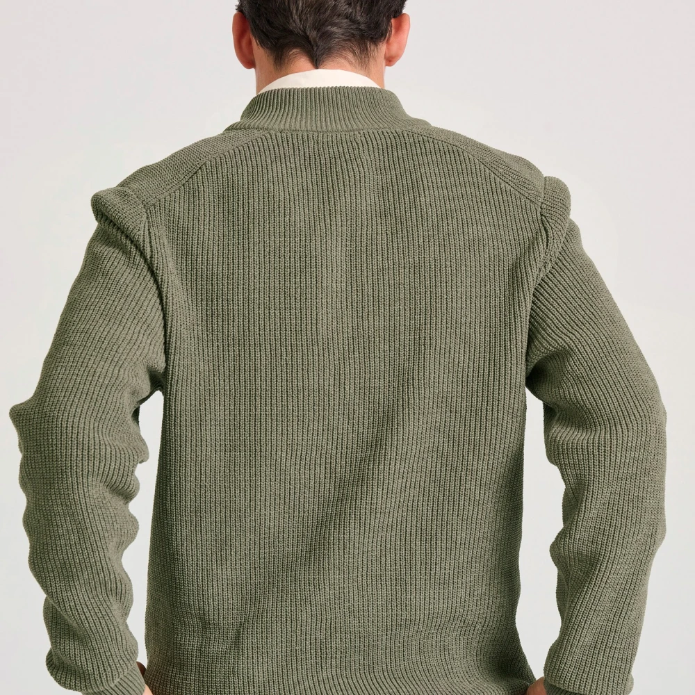 FUNKY BUDDHA Ανδρική casual half-zip πλεκτή μπλούζα