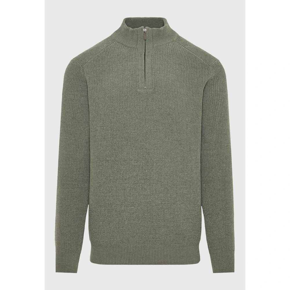 FUNKY BUDDHA Ανδρική casual half-zip πλεκτή μπλούζα