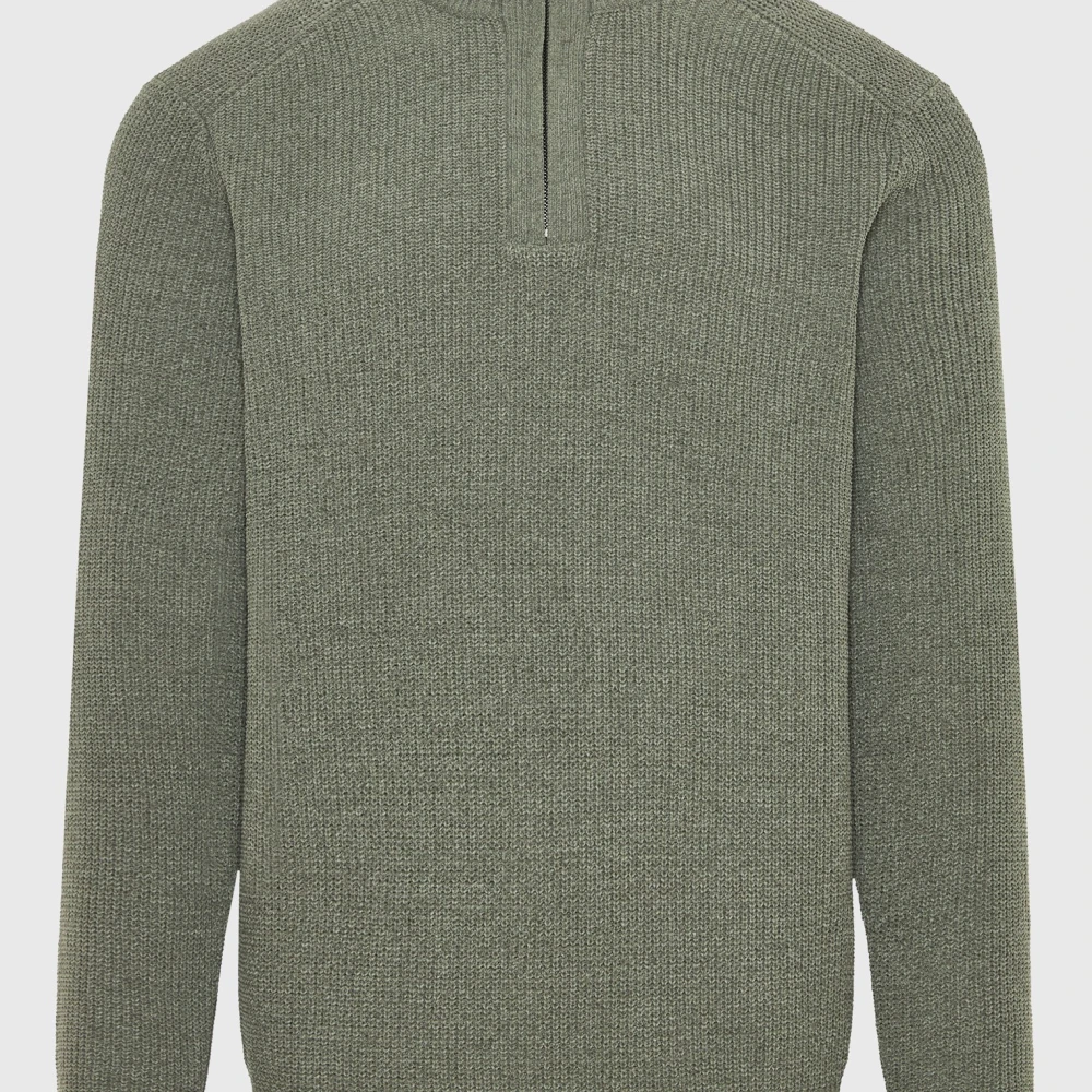 FUNKY BUDDHA Ανδρική casual half-zip πλεκτή μπλούζα