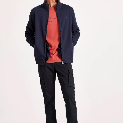 FUNKY BUDDHA Ανδρική ζακέτα φούτερ με ψηλή λαιμόκοψη