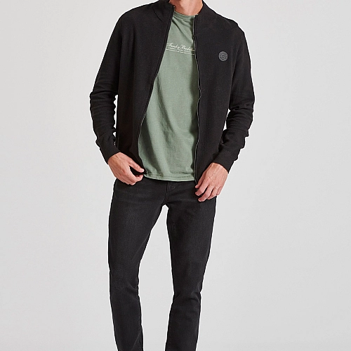 FUNKY BUDDHA Ανδρική πλεκτή ζακέτα με rubber label